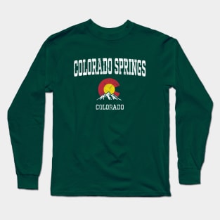 Colorado Springs CO Vintage Athletic Mountains Long Sleeve T-Shirt